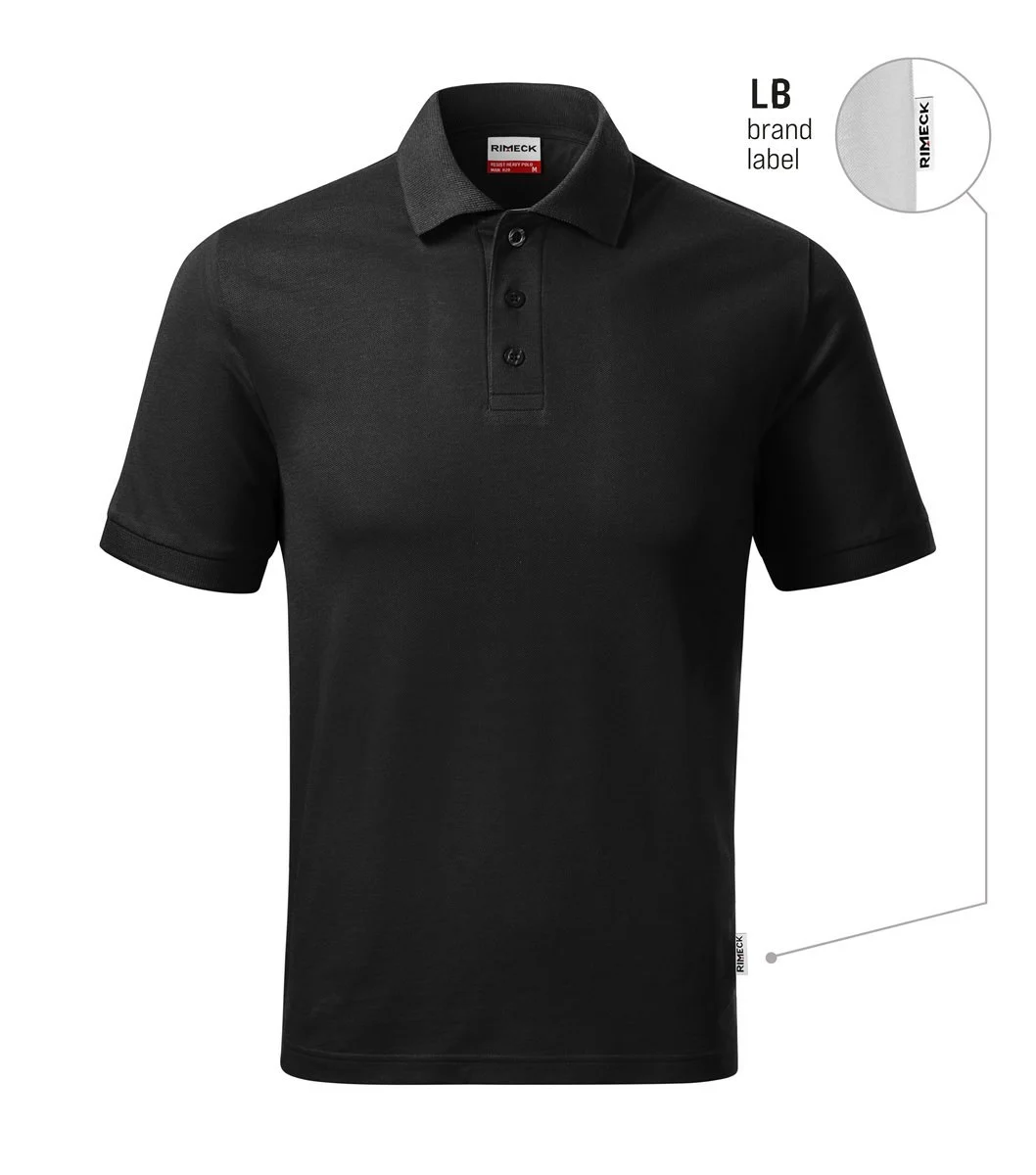 Rimeck R20 Heavy Polo – zwart 01 (merklabel)
