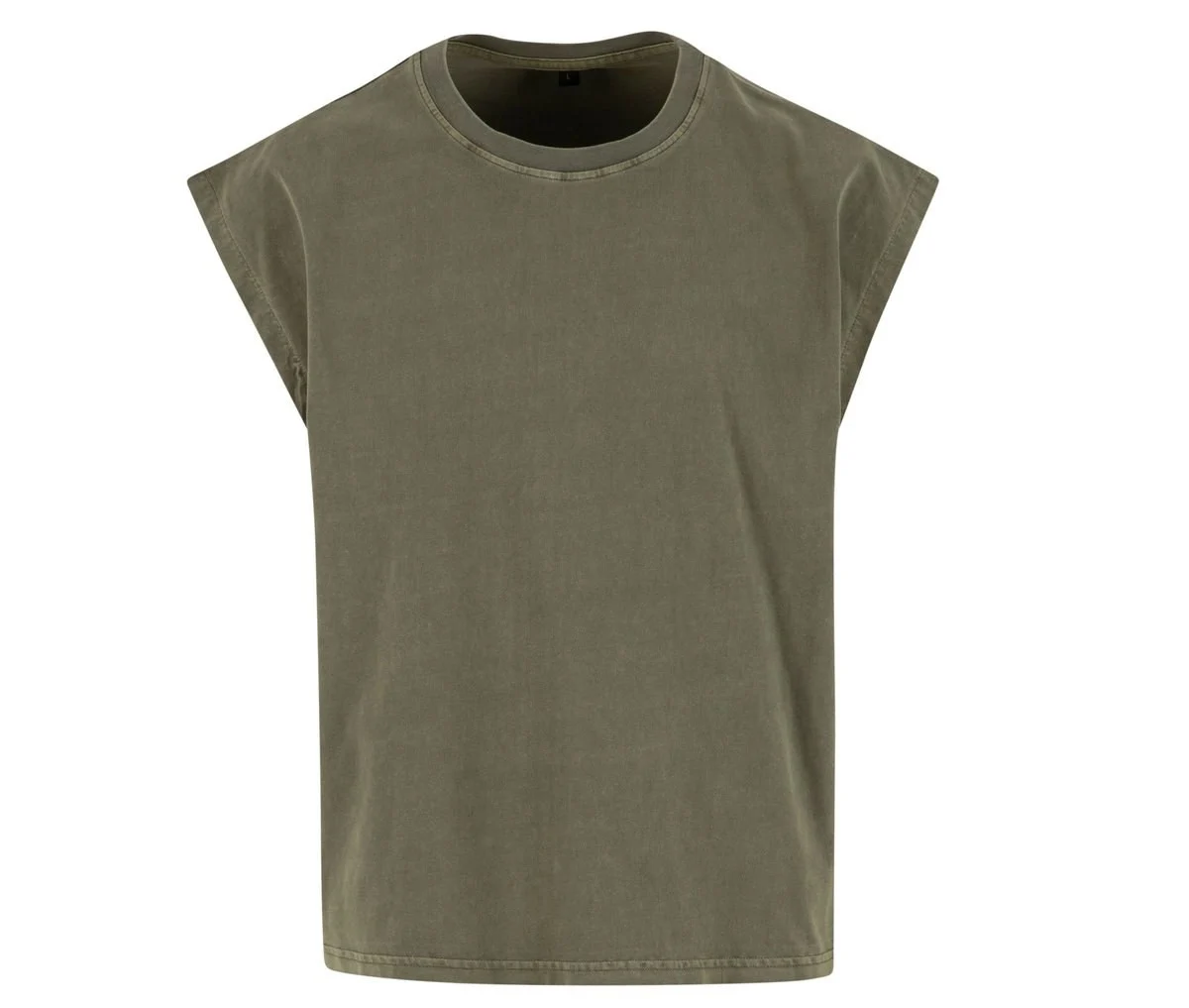 Build Your Brand BY436 Vintage Mouwloos T-shirt – Warm Khaki