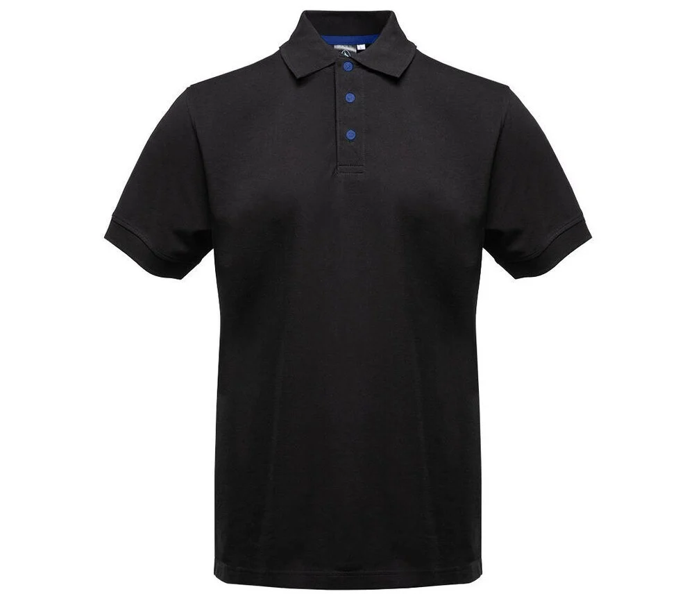 Black&Match BM100 Polo met Contrasterende Knopen – Black / Royal