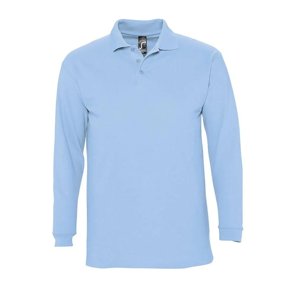 SOL'S 11353 Winter Polo Lange Mouwen Heren – Hemelsblauw