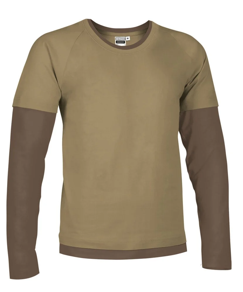 Valento CAVADEN Denver T-shirt Heren – kamel brown-chocolate brown