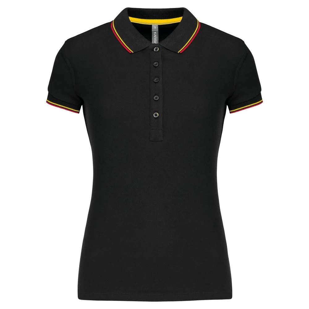 Kariban K251 Polo Dames – Zwart / Rood / Geel