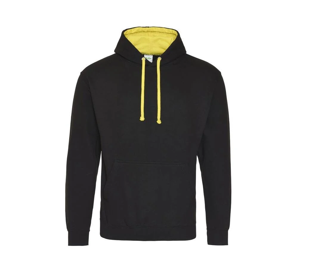 AWDIS JH003 Varsity Hoodie – Jet Black/ Sun Yellow