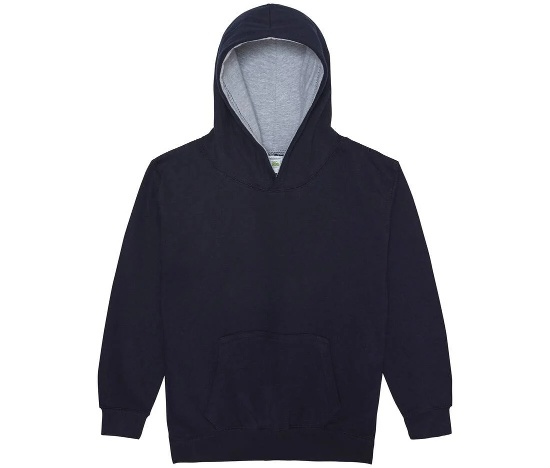AWDIS JH03J Varsity Kinderhoodie – New French Navy/ Heather Grey