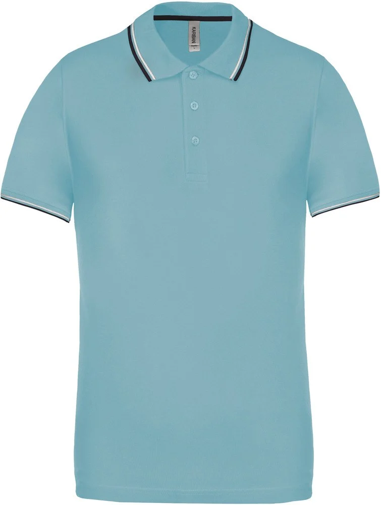 Kariban K250 Polo Heren – Hemelsblauw/Navy/Wit