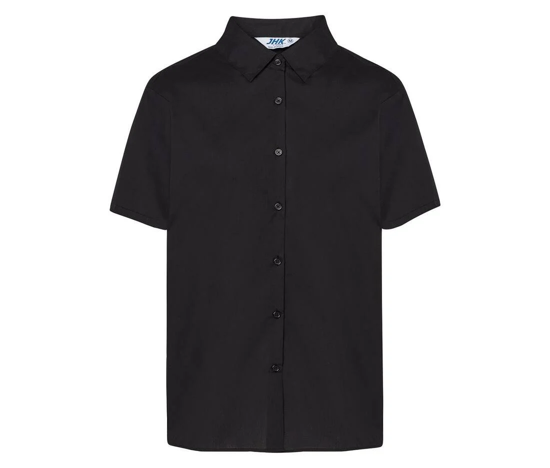 JHK JK616 Werkhemd Korte Mouwen Dames – Black