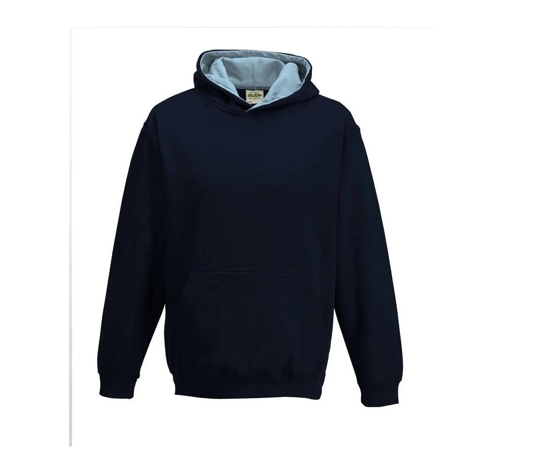 AWDIS JH03J Varsity Kinderhoodie – New French Navy / Sky Blue