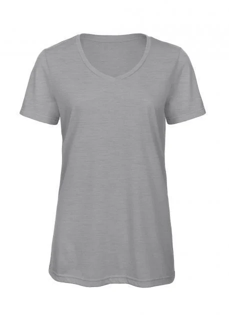 B&C BC058 TW058 Tri-Blend V-hals T-shirt Dames – Heather Light Grey