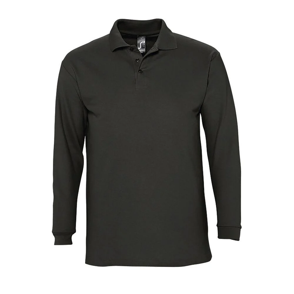 SOL'S 11353 Winter Polo Lange Mouwen Heren – Zwart