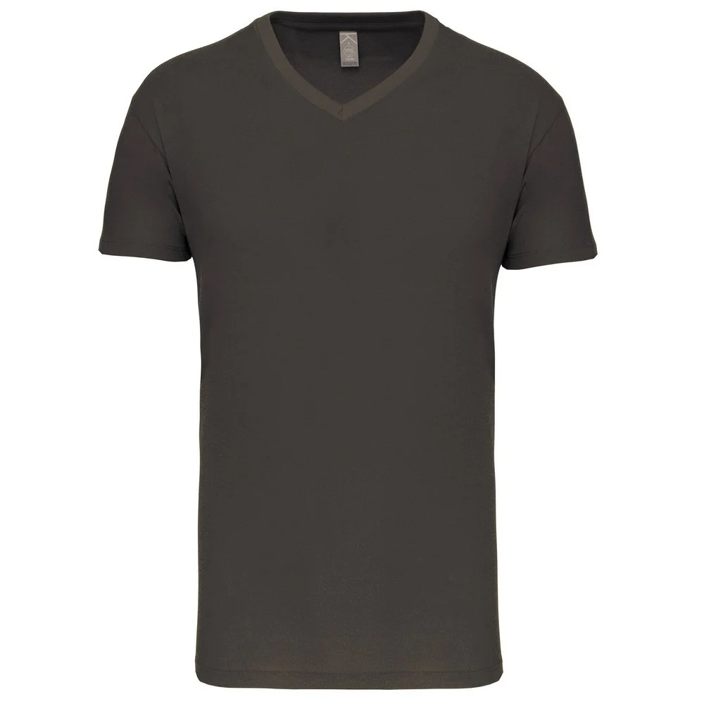 Kariban K3028IC Biologisch T-shirt V-hals Heren – Donkergrijs