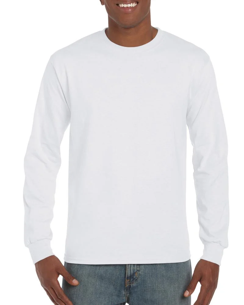 Gildan GN186 Ultra Cotton T-shirt Lange Mouwen – White