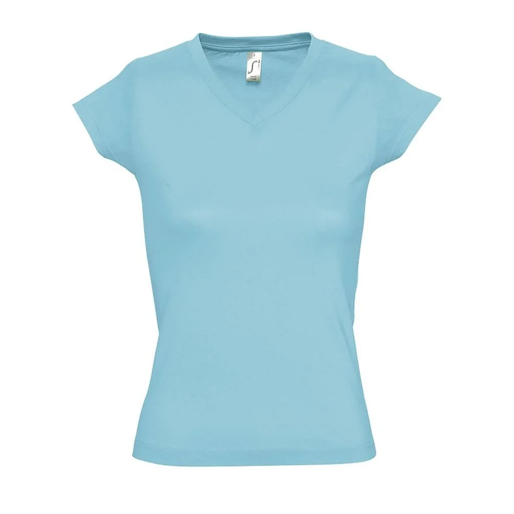 SOL'S 11388 Moon T-shirt V-hals Dames – Atol Blauw