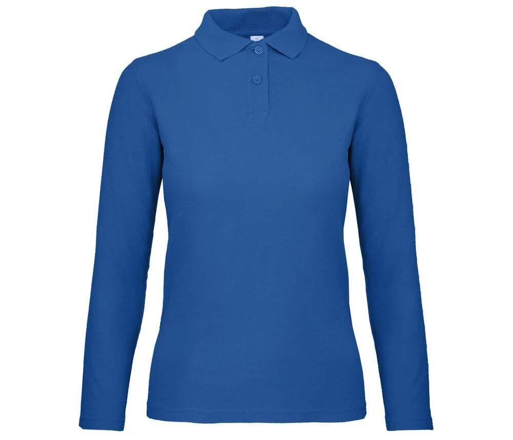 B&C ID1LW ID.001 Polo Lange Mouwen Dames – Royal blue
