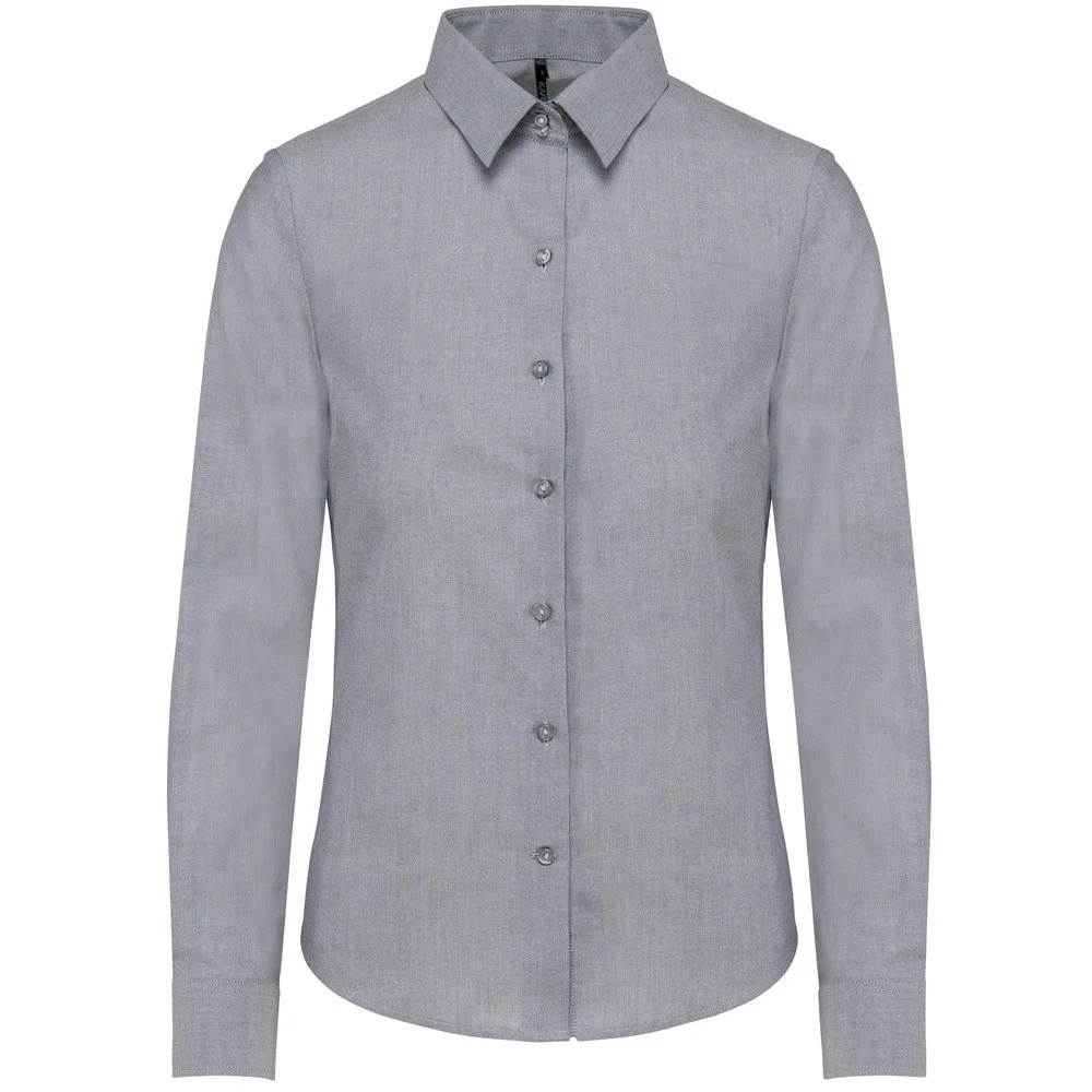 Kariban K534 Oxford Blouse Lange Mouwen Dames – Oxford Zink