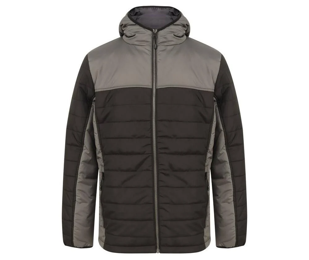 Finden & Hales LV660 Gewatteerde Jas – Black/ Gunmetal Grey