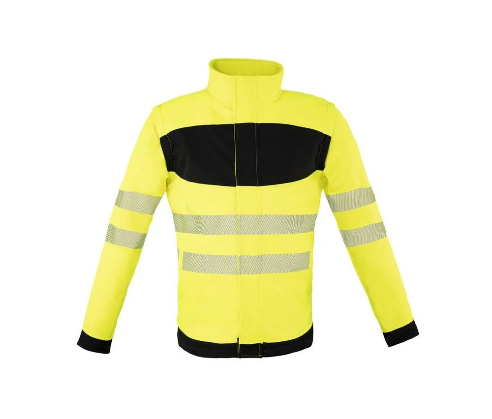 Korntex KX710 Softshell Jas Hoge Zichtbaarheid – Yellow / Black