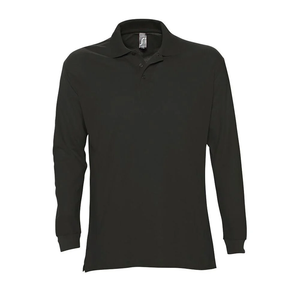 SOL'S 11328 Star Polo Lange Mouwen Heren – Zwart