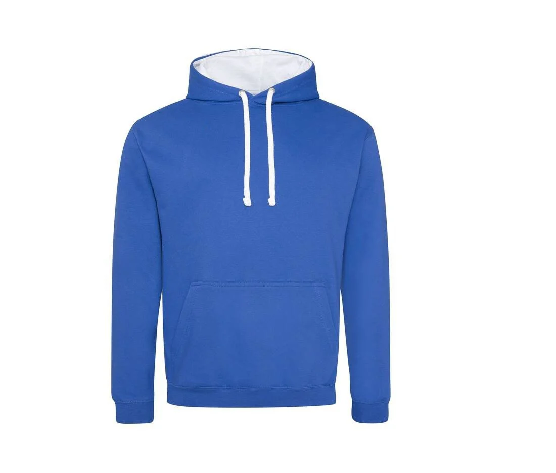 AWDIS JH003 Varsity Hoodie – Royal Blue / Arctic White
