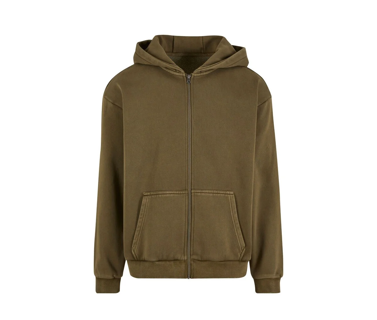 Build Your Brand BY295 Stonewash Heavy Ritshoodie – Warm Khaki