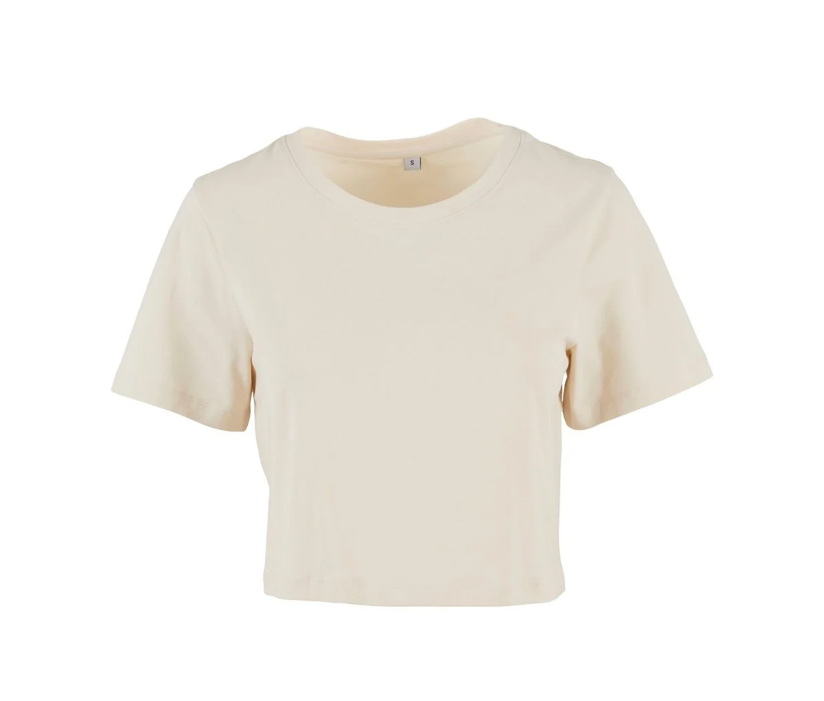 Build Your Brand BY042 Cropped T-shirt Dames – White Sand