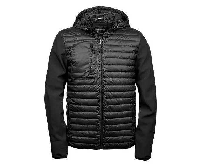 Tee Jays TJ9628 Crossover Softshell Jas met Capuchon Heren – Black / Black
