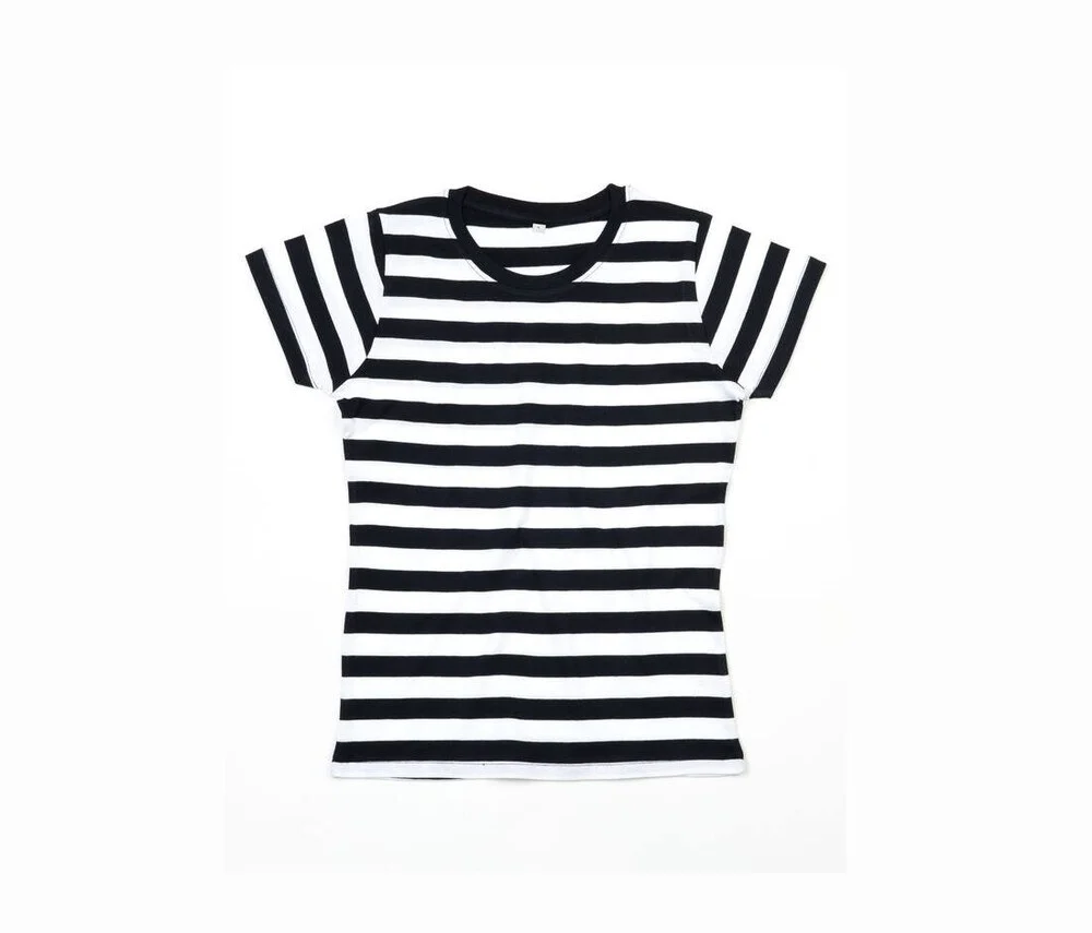 Mantis MT110S Biologisch Gestreept T-shirt Dames – Zwart / Wit