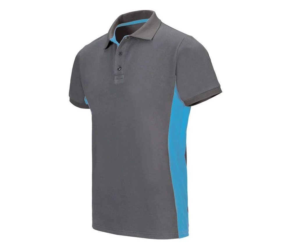 Velilla V5504 Tweekleurige Polo – Grey / Sky Blue