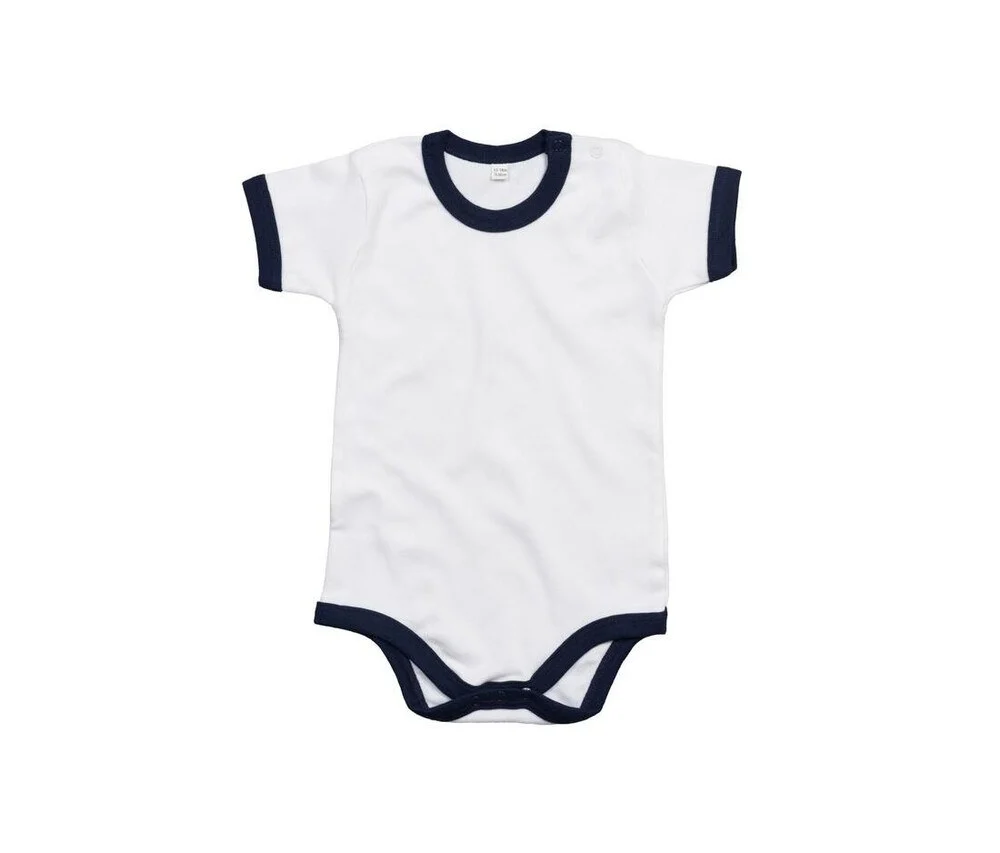 Babybugz BZ019 Biologisch Baby Romper – Wit/Nautische marine