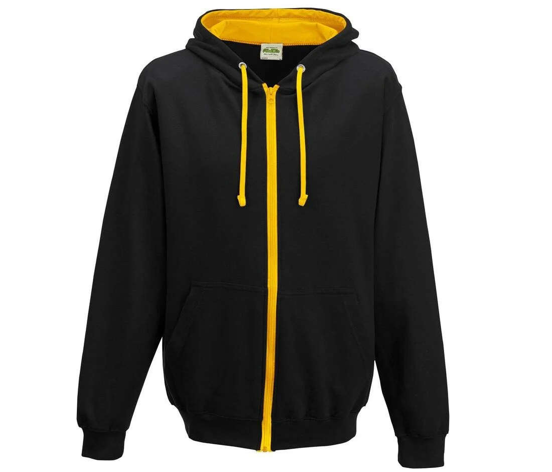 AWDIS JH053 Varsity Zoodie – Jet Black/Gold