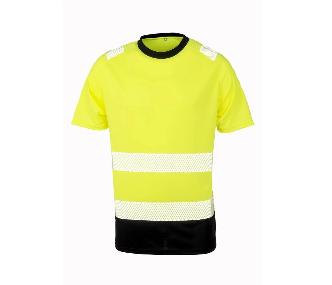Result RS502X Gerecycled Mesh Veiligheids-T-shirt – Fluo Yellow / Black