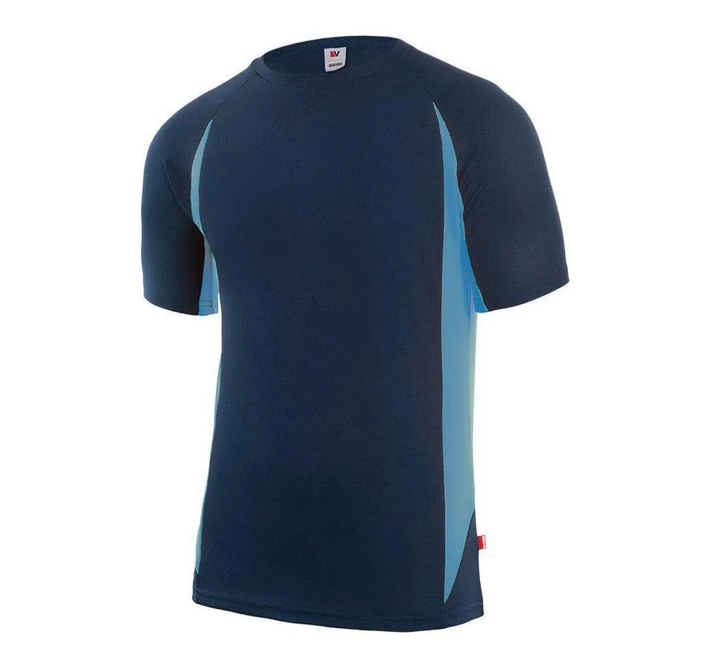 Velilla V5501 Tweekleurig Technisch T-shirt – Navy / Sky Blue
