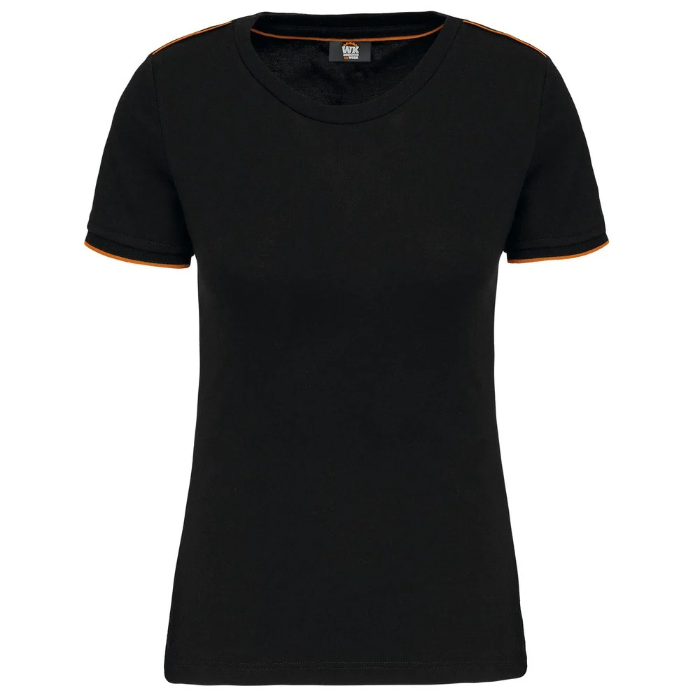 WK. Designed To Work WK3021 DayToDay T-shirt Dames – Zwart / Oranje