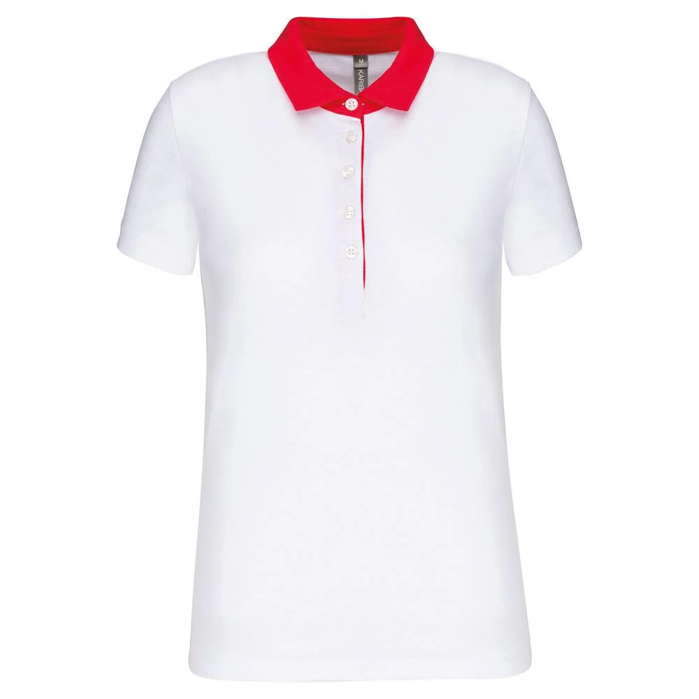 Kariban K261 Tweekleurig Polo Dames – Wit / Rood