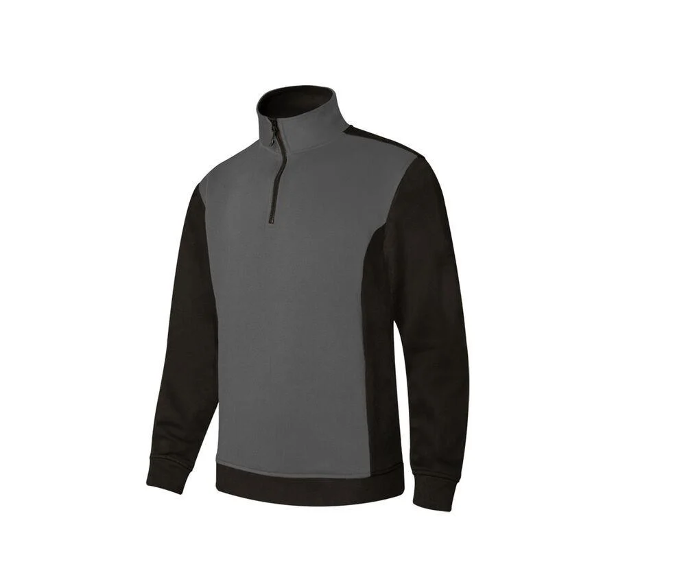 Velilla V5703 Tweekleurige Sweater met Rits – Grey / Black