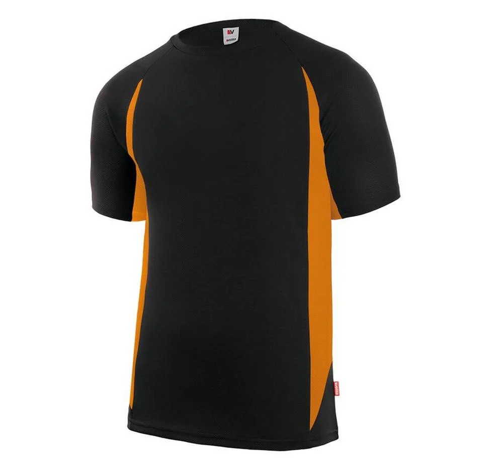 Velilla V5501 Tweekleurig Technisch T-shirt – Black/Fluo Orange