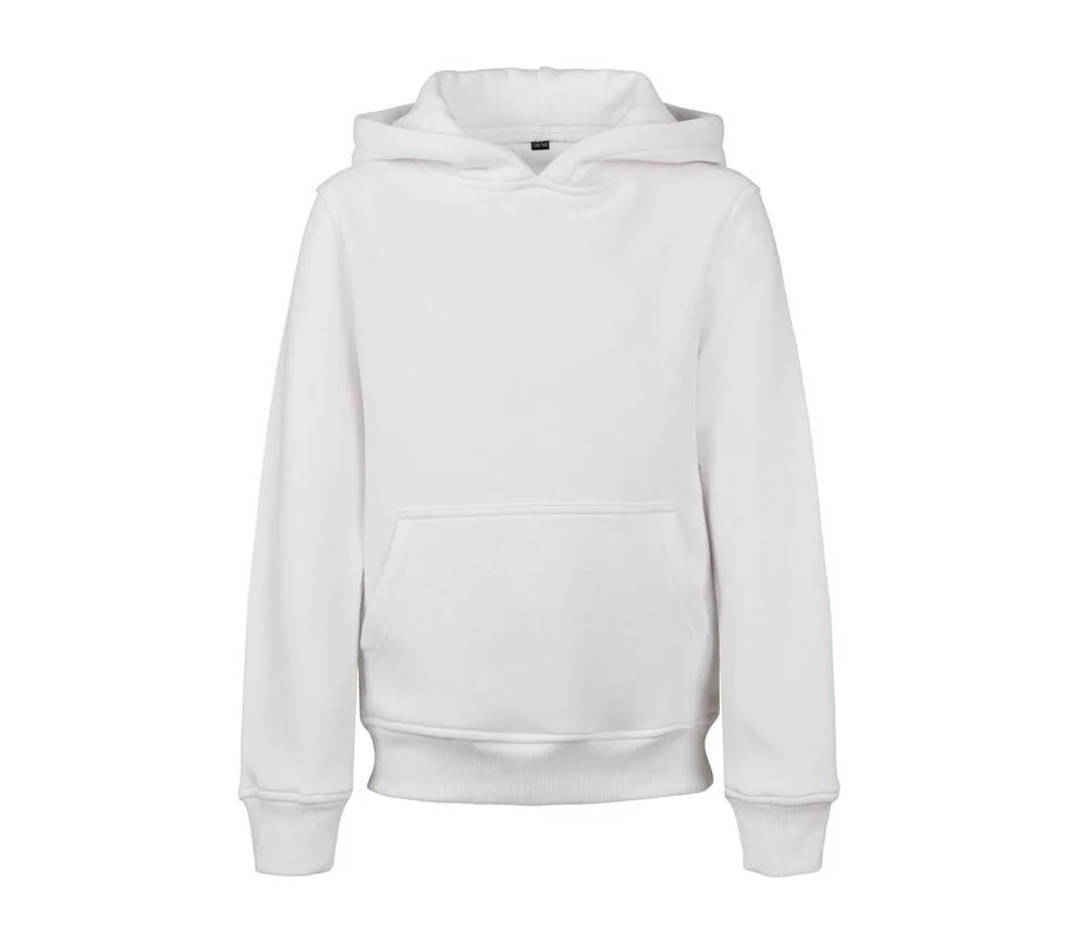 Build Your Brand BY117 Basic Kids Hoody – White