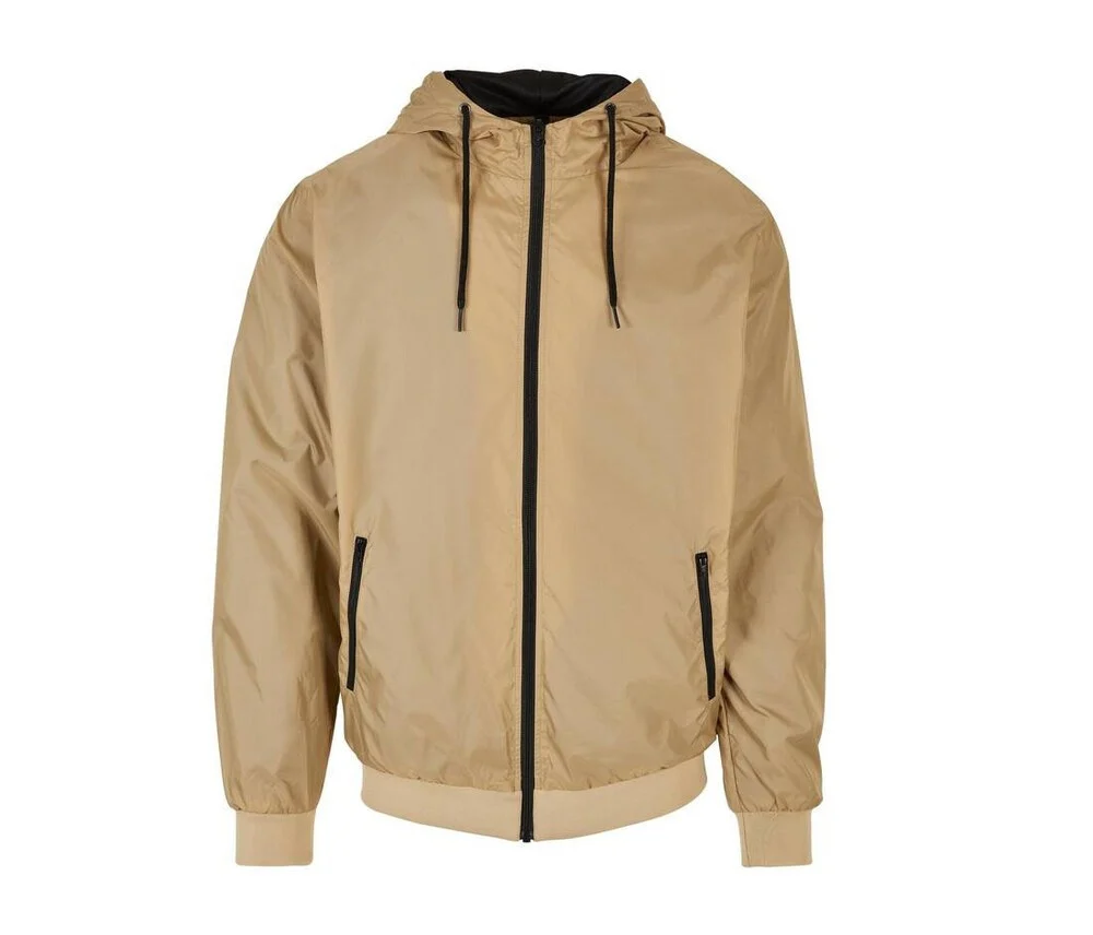 Build Your Brand BY016 Windjack Heren – Union Beige / Black