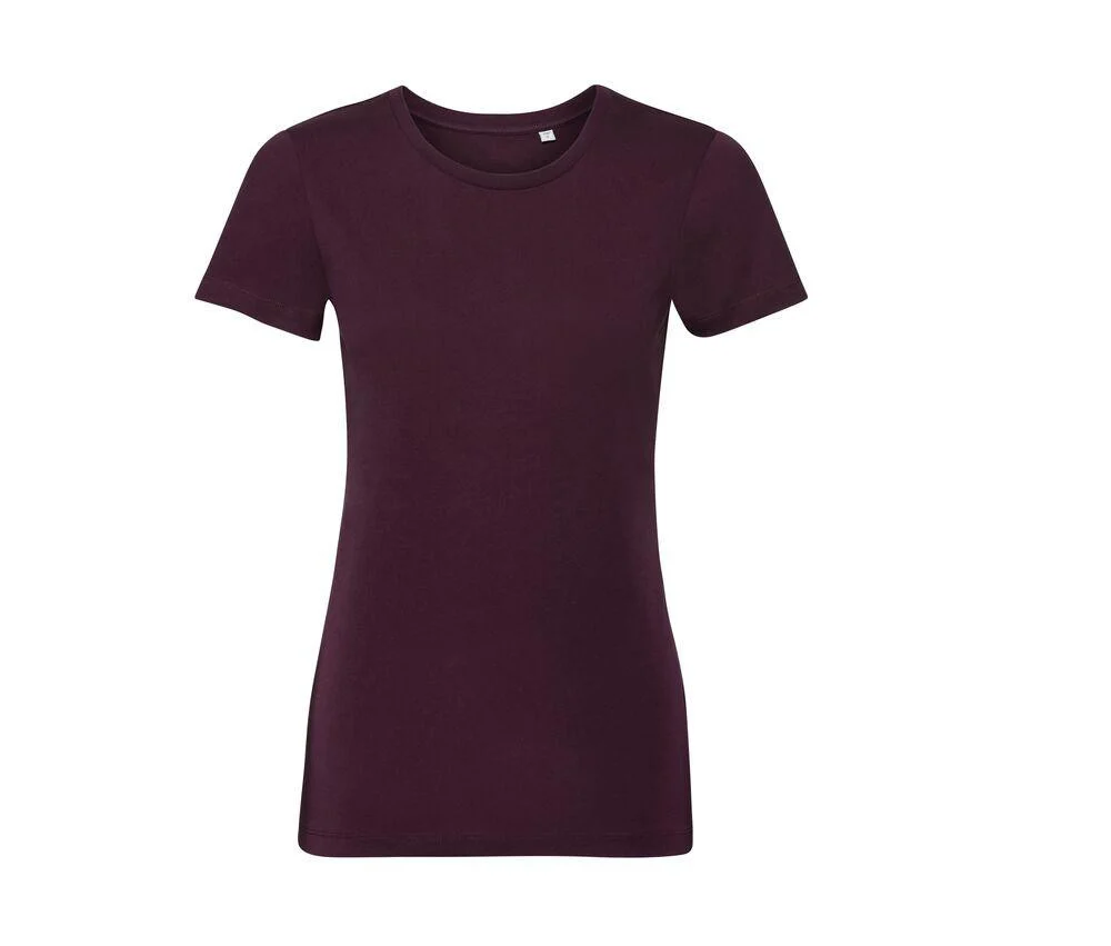 Russell RU108F Biologisch T-shirt Dames – Burgundy