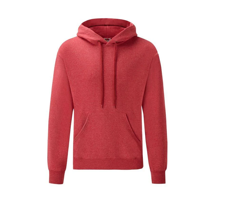 Fruit of the Loom SC270 Hoodie Sweatshirt Heather Red