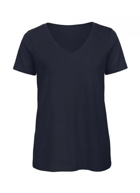 B&C BC045 TM045 V-hals T-shirt Dames – Navy