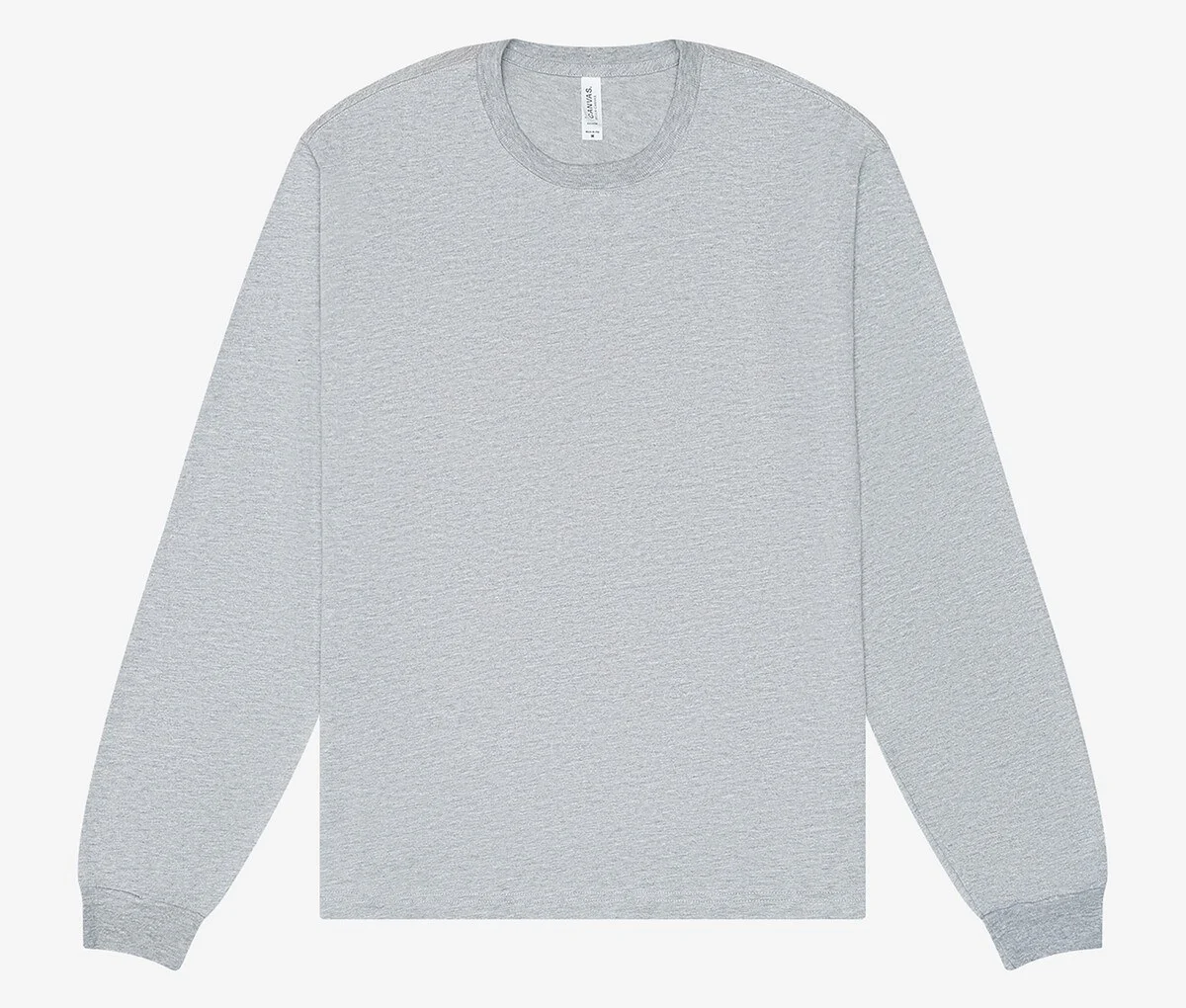 Bella+Canvas BE3511 Heavy T-shirt Lange Mouwen – Athletic Heather