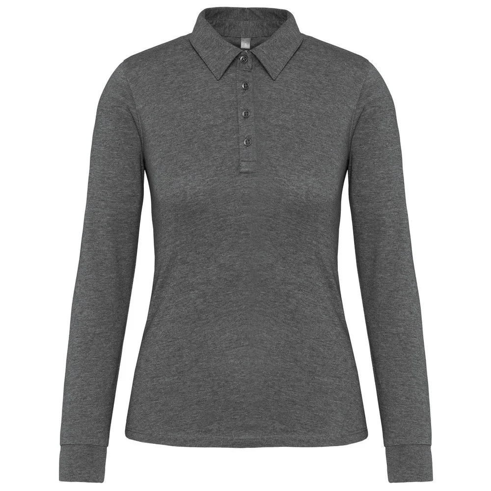 Kariban K265 Polo Lange Mouwen Dames – Grijze Heide