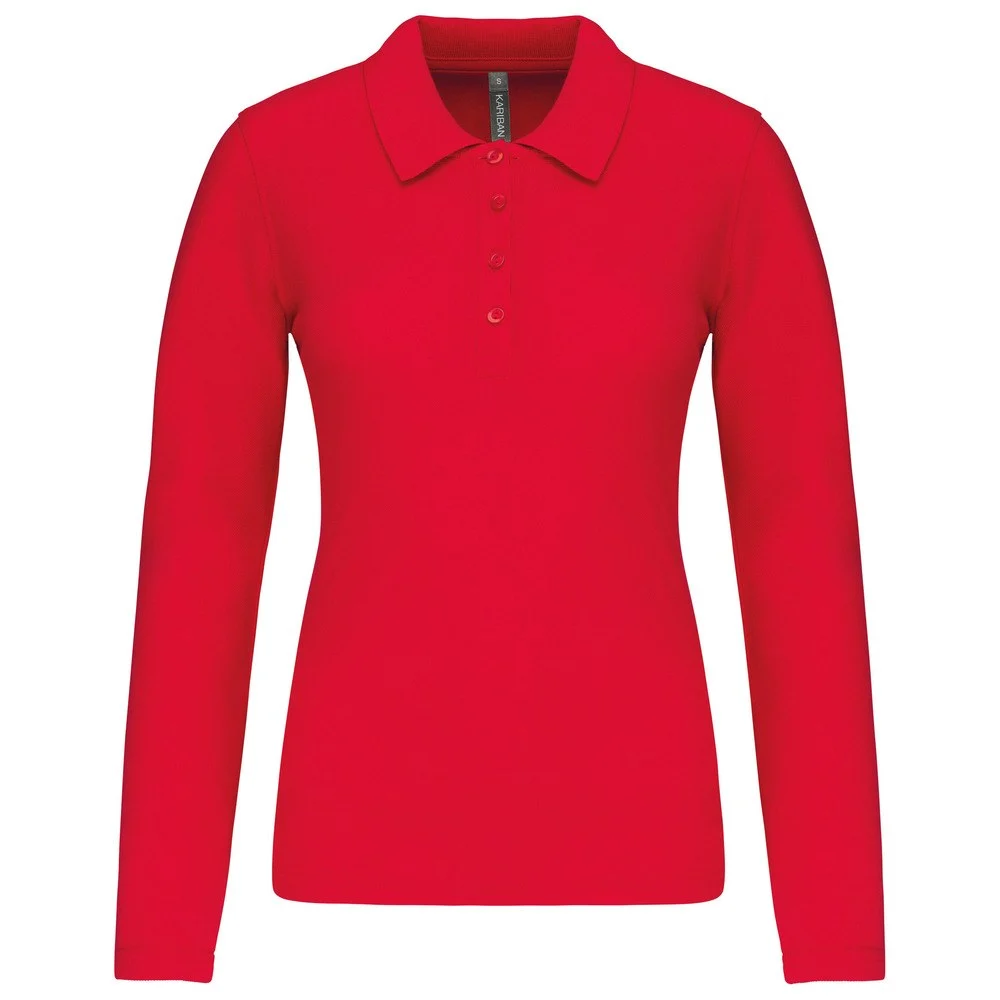 Kariban K257 Polo Lange Mouwen Dames – Rood