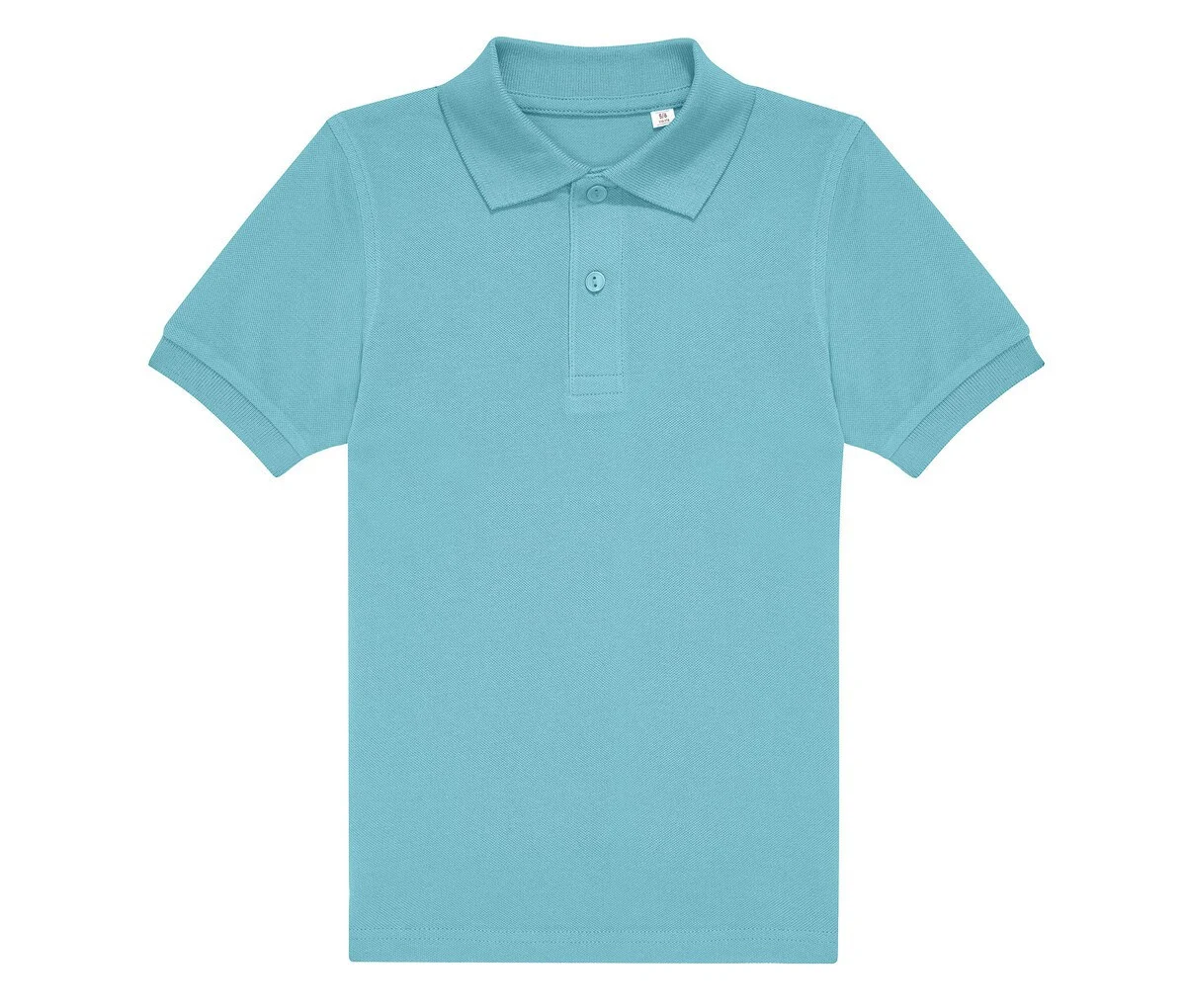 B&C BCK424 Fijne Piqué Kinderpolo – Meta Turquoise