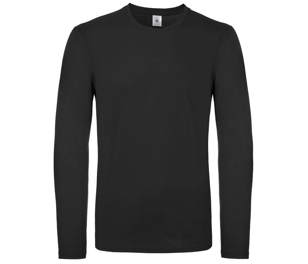 B&C BC05T #E150 T-shirt Lange Mouwen Heren – Black