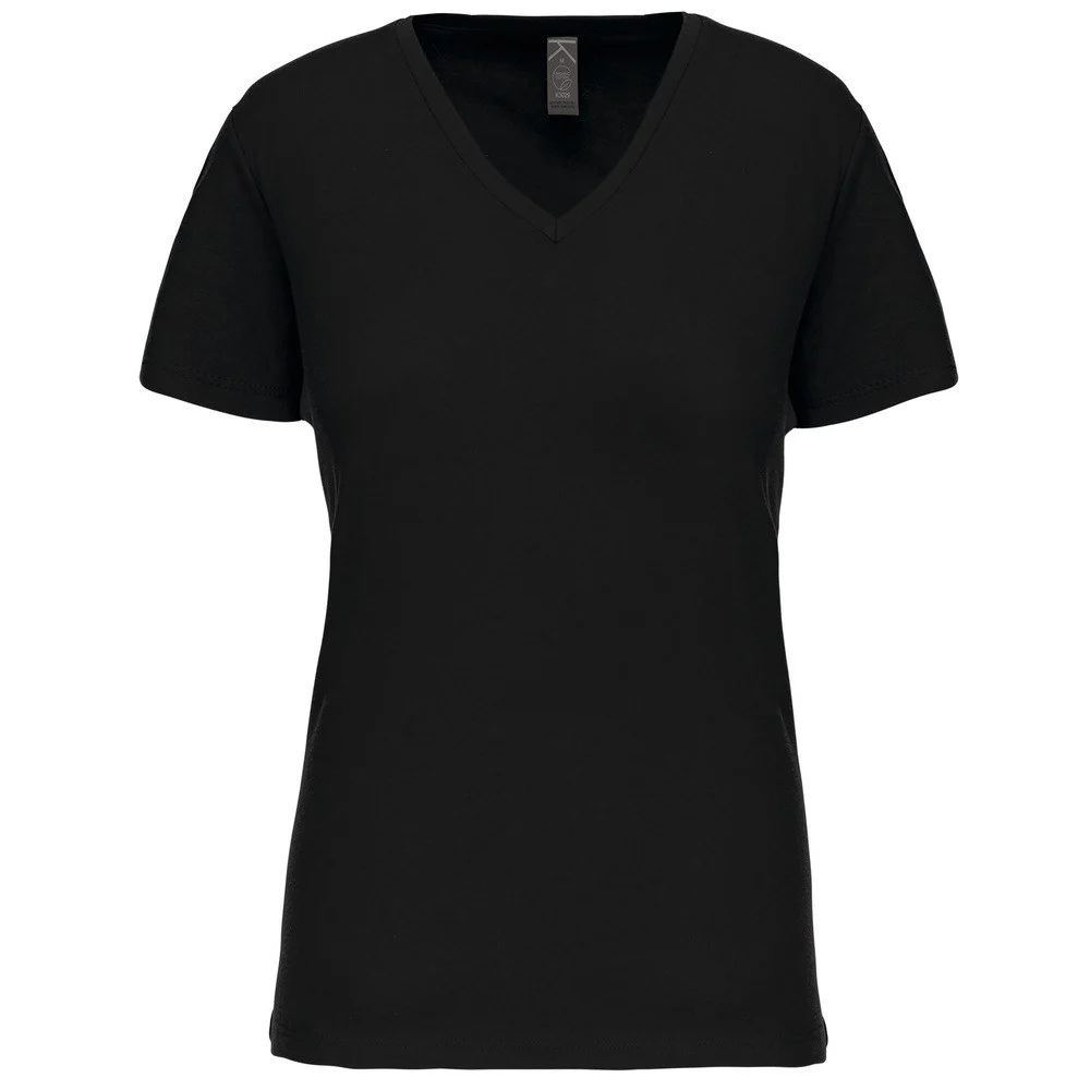 Kariban K3029IC Biologisch T-shirt V-hals Dames – Zwart