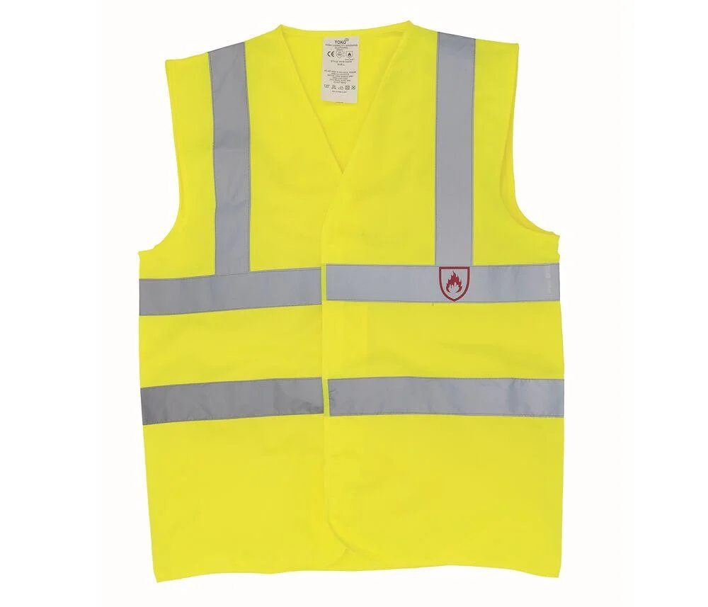 Yoko YK100R Vlamvertragend Veiligheidshesje – Hi Vis Yellow