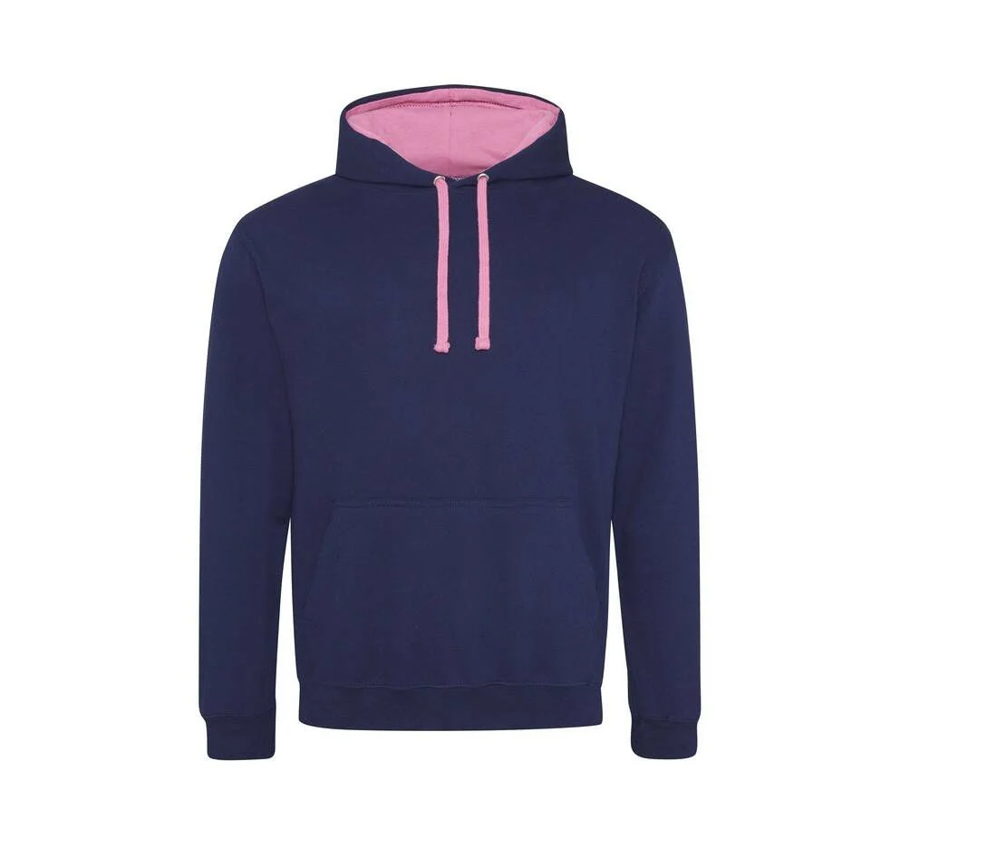 AWDIS JH003 Varsity Hoodie – Oxford Navy / Candyfloss Pink
