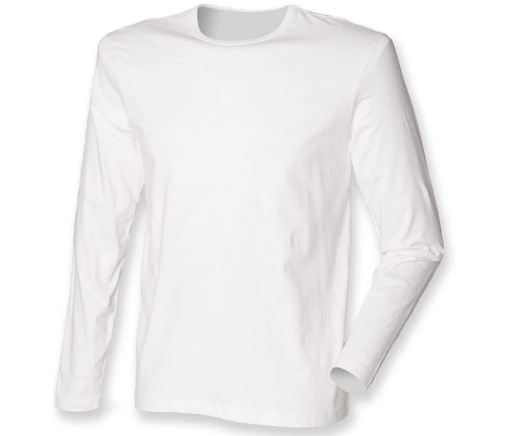 SF Men SF124 Stretch T-shirt Lange Mouwen Heren – White