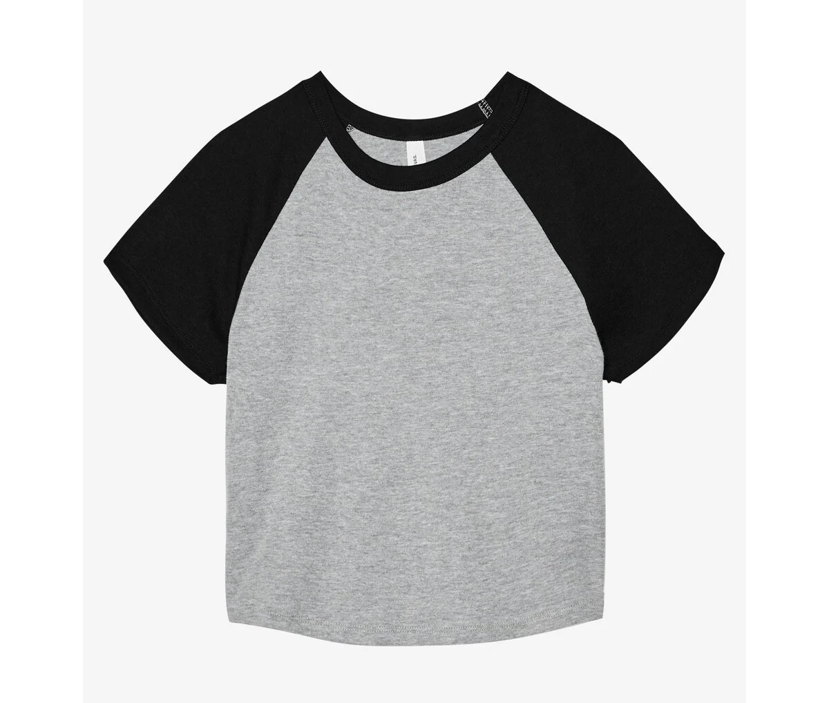 Bella+Canvas BE1201 Micro Rib Raglan Baby Tee Dames – Athletic Heather/ Black